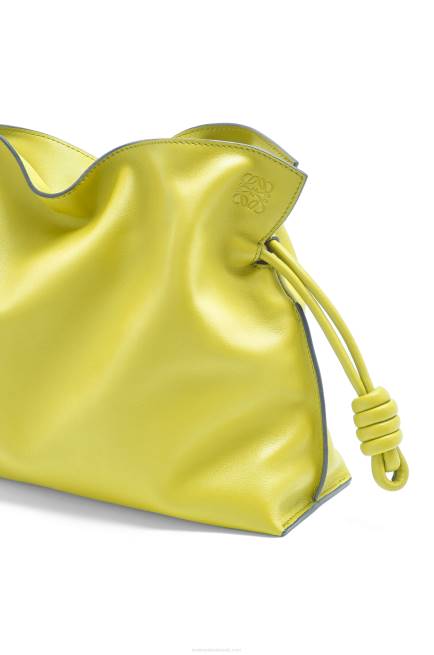 Lime Yellow Flamenco clutch in nappa calfskin Loewe 84PR608 Women