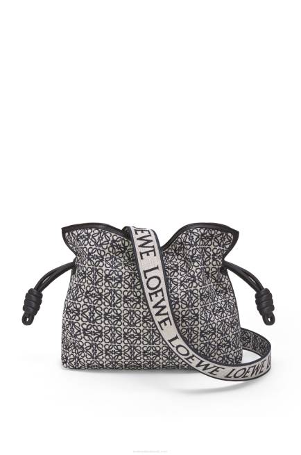 Navy/Black Flamenco clutch in Anagram jacquard and calfskin Loewe 84PR543 Women