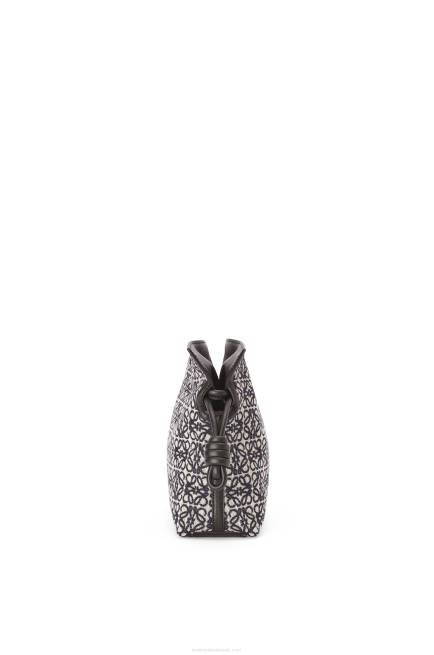 Navy/Black Mini Flamenco clutch in Anagram jacquard and calfskin Loewe 84PR292 Women