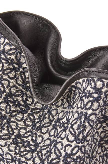 Navy/Black Mini Flamenco clutch in Anagram jacquard and calfskin Loewe 84PR292 Women