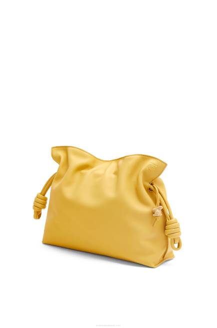 Pale Yellow Glaze Flamenco clutch in nappa calfskin Loewe 84PR448 Women