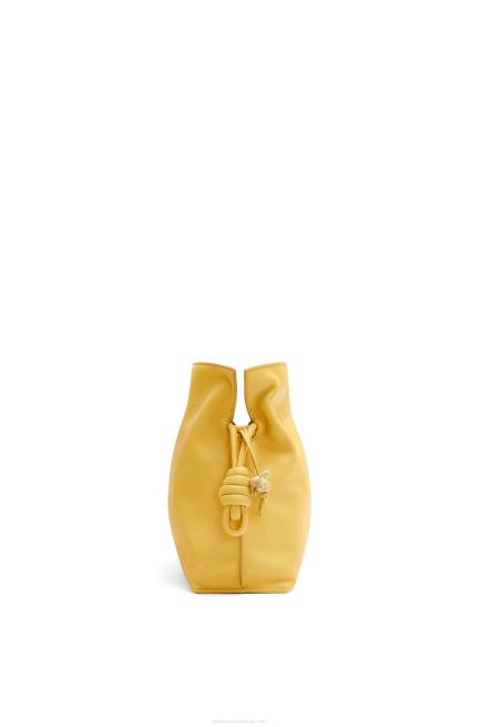 Pale Yellow Glaze Flamenco clutch in nappa calfskin Loewe 84PR448 Women