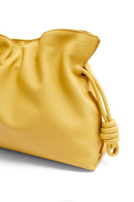 Pale Yellow Glaze Flamenco clutch in nappa calfskin Loewe 84PR448 Women