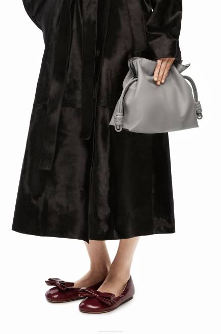 Pearl Grey Flamenco clutch in nappa calfskin Loewe 84PR358 Women