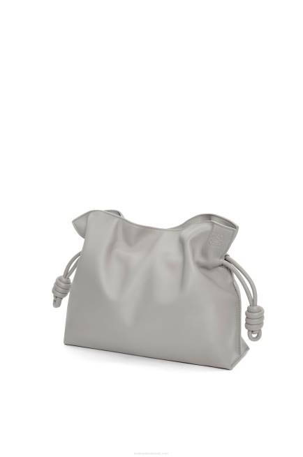 Pearl Grey Flamenco clutch in nappa calfskin Loewe 84PR358 Women
