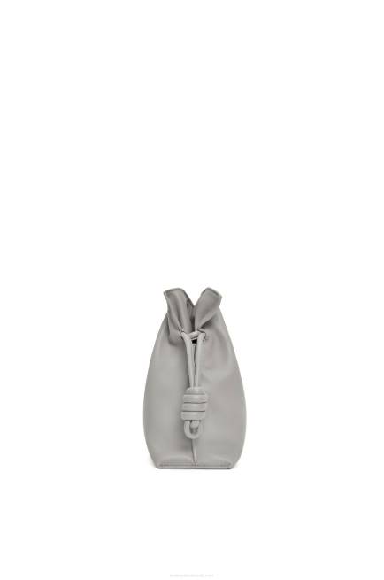 Pearl Grey Flamenco clutch in nappa calfskin Loewe 84PR358 Women