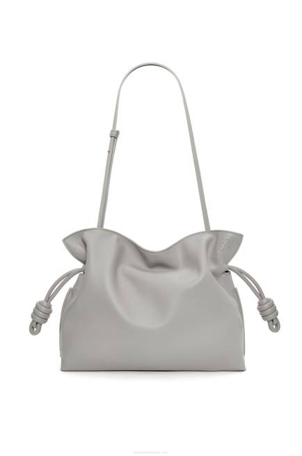 Pearl Grey Flamenco clutch in nappa calfskin Loewe 84PR358 Women