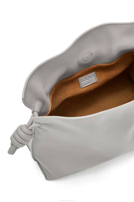 Pearl Grey Flamenco clutch in nappa calfskin Loewe 84PR358 Women
