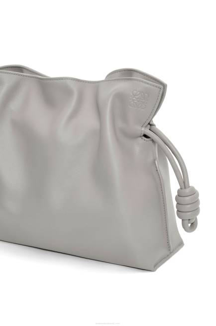 Pearl Grey Flamenco clutch in nappa calfskin Loewe 84PR358 Women