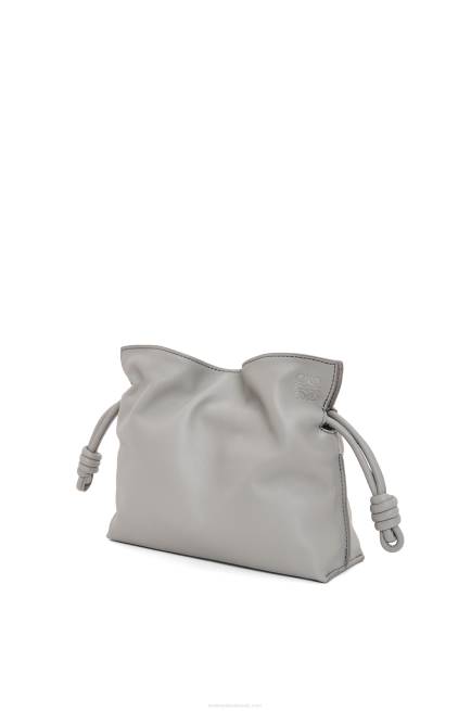 Pearl Grey Mini Flamenco clutch in nappa calfskin Loewe 84PR328 Women