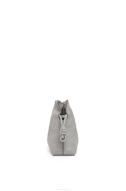 Pearl Grey Mini Flamenco clutch in nappa calfskin Loewe 84PR328 Women