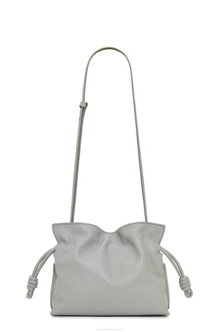 Pearl Grey Mini Flamenco clutch in nappa calfskin Loewe 84PR328 Women