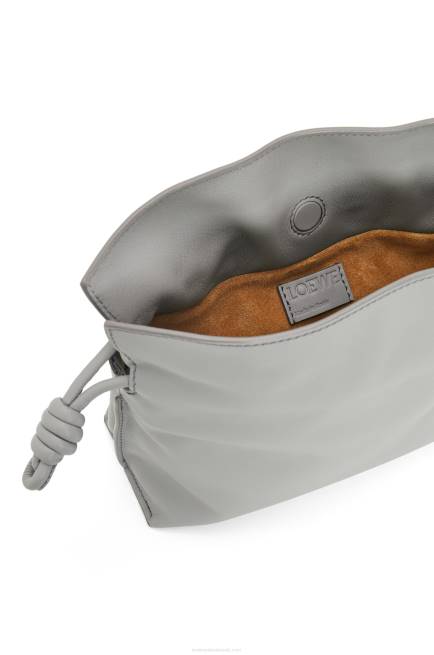 Pearl Grey Mini Flamenco clutch in nappa calfskin Loewe 84PR328 Women