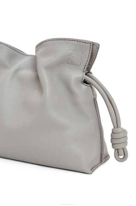 Pearl Grey Mini Flamenco clutch in nappa calfskin Loewe 84PR328 Women