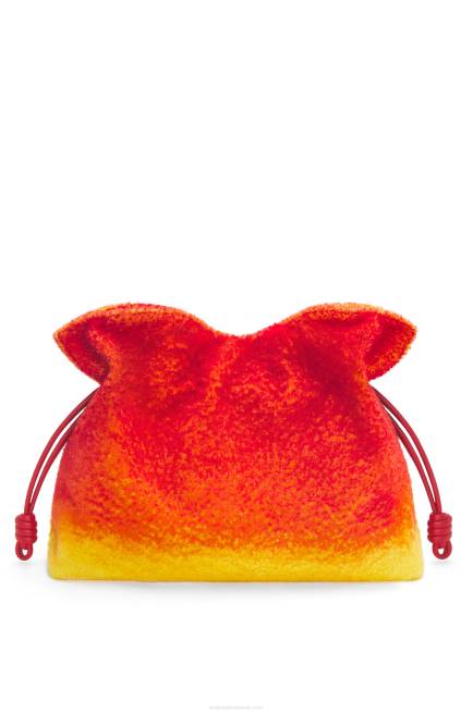 Red Calcifer XL Flamenco clutch in shearling Loewe 84PR444 Women