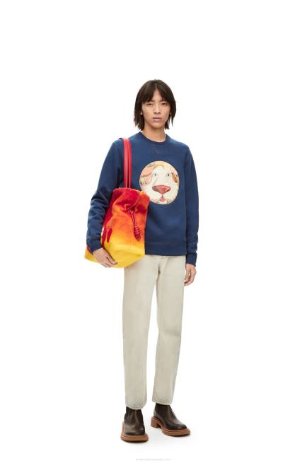 Red Calcifer XL Flamenco clutch in shearling Loewe 84PR444 Women