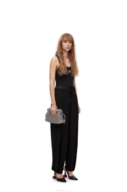Silver Mini Flamenco clutch in lurex textile Loewe 84PR561 Women