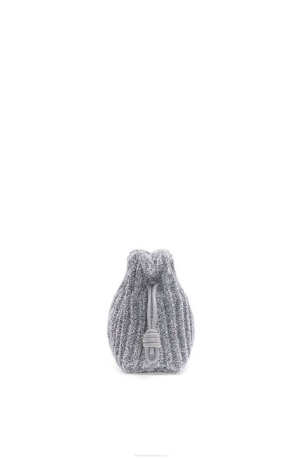 Silver Mini Flamenco clutch in lurex textile Loewe 84PR561 Women