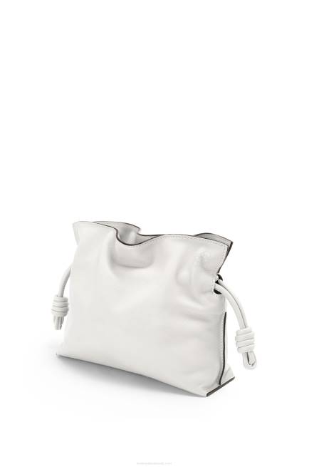 Soft White Mini Flamenco clutch in nappa calfskin Loewe 84PR207 Women
