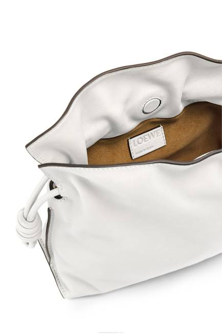 Soft White Mini Flamenco clutch in nappa calfskin Loewe 84PR207 Women