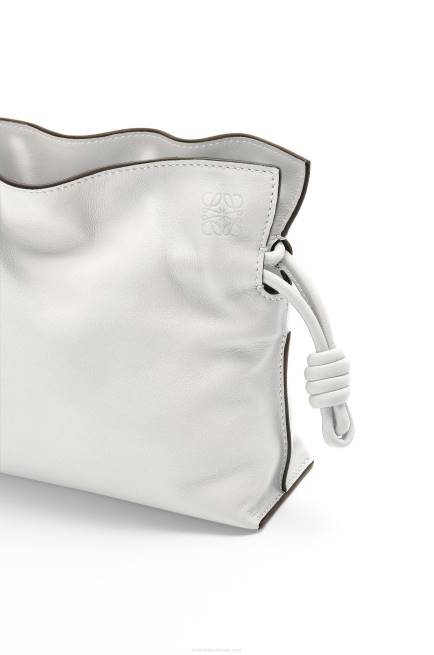 Soft White Mini Flamenco clutch in nappa calfskin Loewe 84PR207 Women
