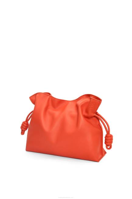 Sunrise Orange Flamenco clutch in nappa calfskin Loewe 84PR356 Women