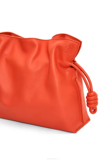 Sunrise Orange Flamenco clutch in nappa calfskin Loewe 84PR356 Women