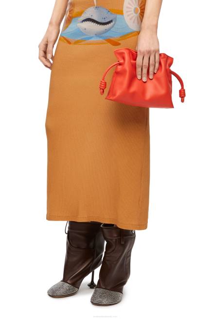 Sunrise Orange Mini Flamenco clutch in nappa calfskin Loewe 84PR320 Women