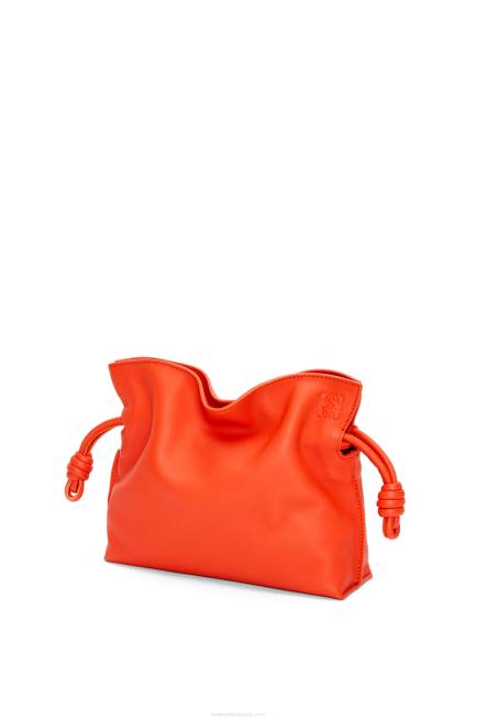 Sunrise Orange Mini Flamenco clutch in nappa calfskin Loewe 84PR320 Women