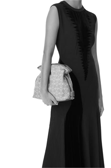 Tan/Pecan Flamenco clutch in Anagram jacquard and calfskin Loewe 84PR486 Women