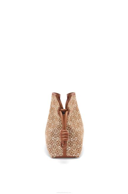 Tan/Pecan Flamenco clutch in Anagram jacquard and calfskin Loewe 84PR486 Women