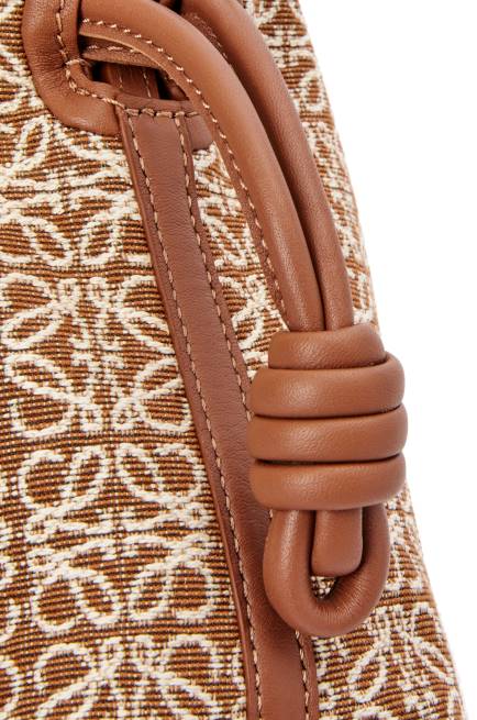 Tan/Pecan Mini Flamenco clutch in Anagram jacquard and calfskin Loewe 84PR310 Women