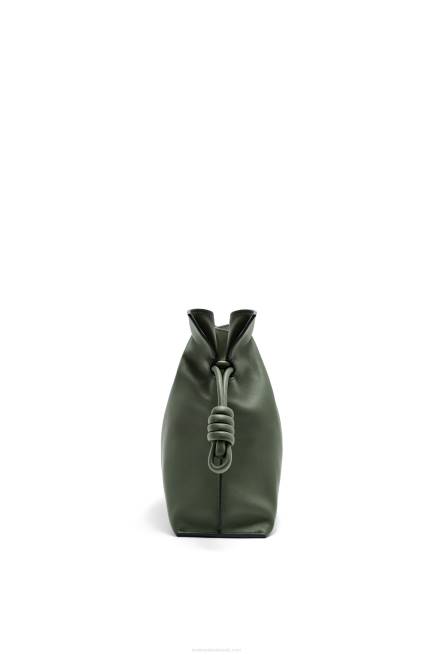Vintage Khaki Flamenco clutch in nappa calfskin Loewe 84PR428 Women