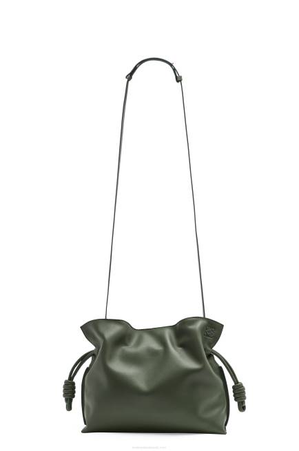 Vintage Khaki Flamenco clutch in nappa calfskin Loewe 84PR428 Women