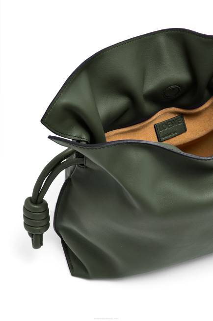 Vintage Khaki Flamenco clutch in nappa calfskin Loewe 84PR428 Women