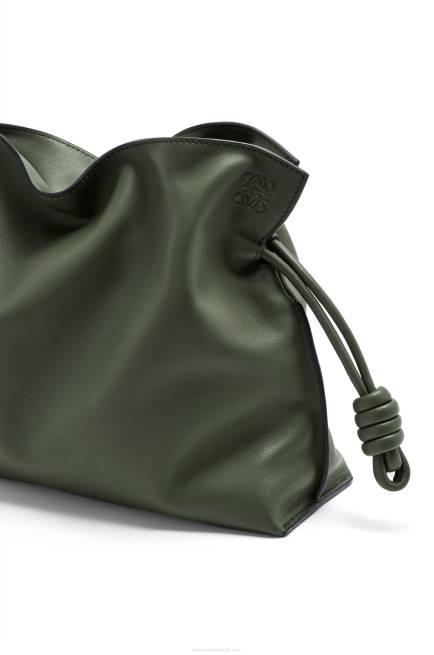 Vintage Khaki Flamenco clutch in nappa calfskin Loewe 84PR428 Women