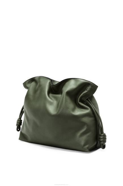 Vintage Khaki Large Flamenco clutch in nappa calfskin Loewe 84PR429 Women