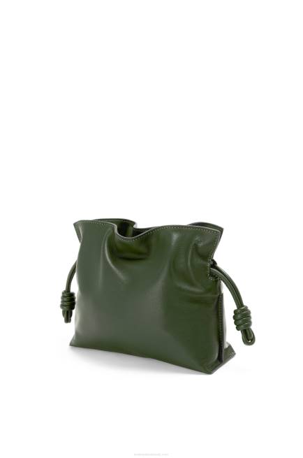 Vintage Khaki Mini Flamenco clutch in nappa calfskin Loewe 84PR553 Women
