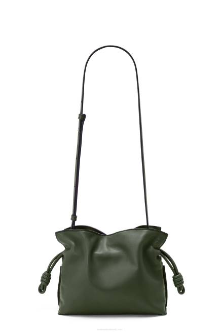Vintage Khaki Mini Flamenco clutch in nappa calfskin Loewe 84PR553 Women