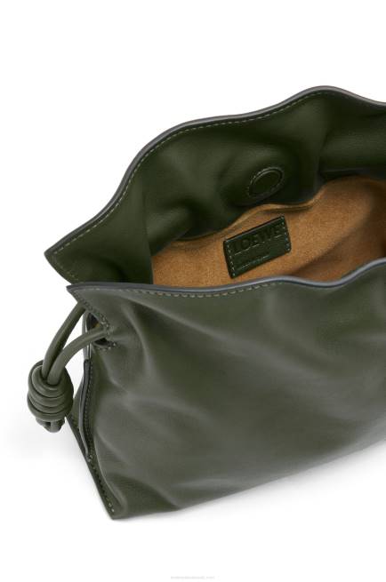 Vintage Khaki Mini Flamenco clutch in nappa calfskin Loewe 84PR553 Women
