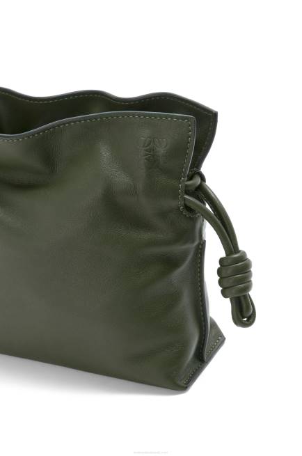 Vintage Khaki Mini Flamenco clutch in nappa calfskin Loewe 84PR553 Women