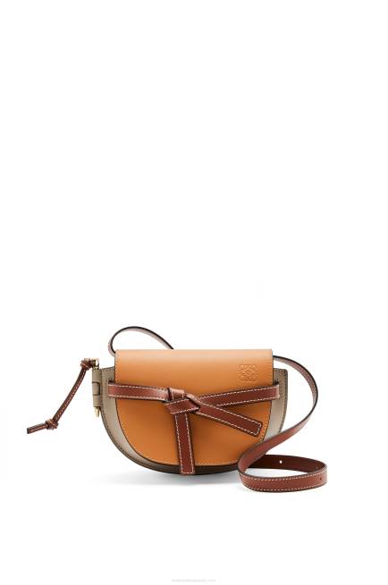 Amber/Light Grey/Rust Colour Mini Gate Dual bag in soft calfskin Loewe 84PR238 Women
