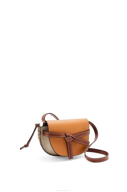 Amber/Light Grey/Rust Colour Mini Gate Dual bag in soft calfskin Loewe 84PR238 Women