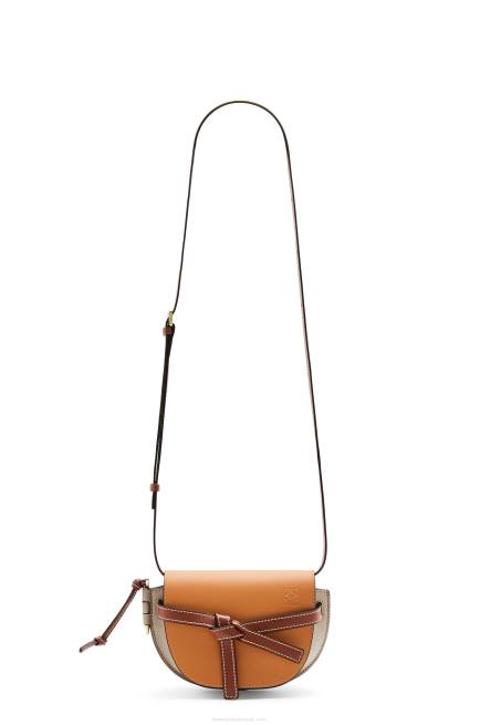Amber/Light Grey/Rust Colour Mini Gate Dual bag in soft calfskin Loewe 84PR238 Women
