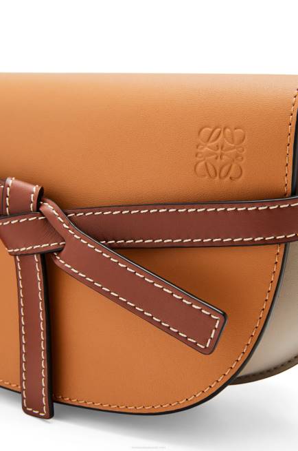 Amber/Light Grey/Rust Colour Mini Gate Dual bag in soft calfskin Loewe 84PR238 Women
