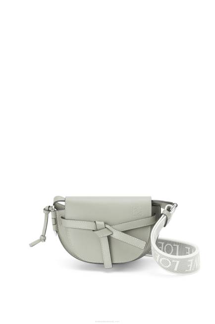 Ash Grey Mini Gate Dual bag in soft calfskin and jacquard Loewe 84PR276 Women