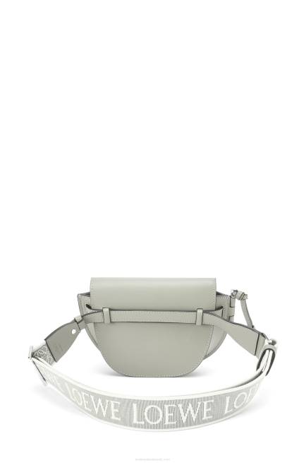 Ash Grey Mini Gate Dual bag in soft calfskin and jacquard Loewe 84PR276 Women