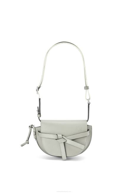 Ash Grey Mini Gate Dual bag in soft calfskin and jacquard Loewe 84PR276 Women