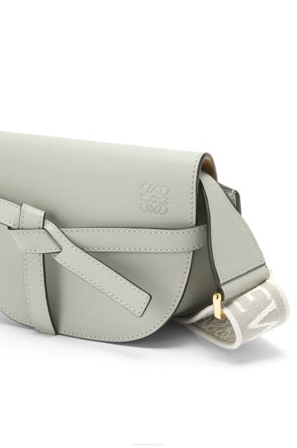 Ash Grey Mini Gate Dual bag in soft calfskin and jacquard Loewe 84PR276 Women