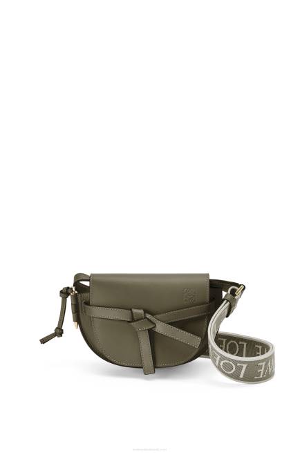 Autumn Green Mini Gate Dual bag in soft calfskin and jacquard Loewe 84PR239 Women